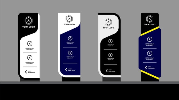Digital signage interior and exterior vector