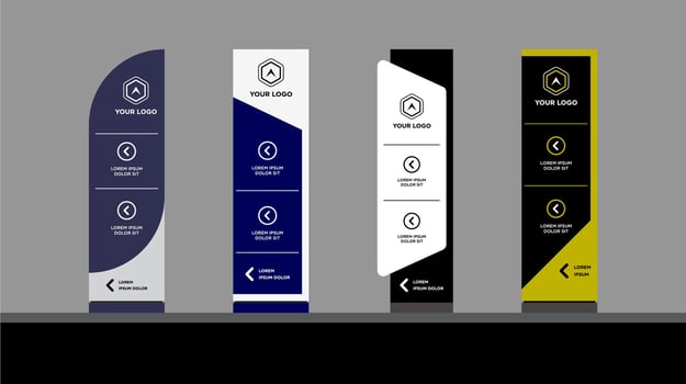 Business signage for direction indoor outdoor template vector