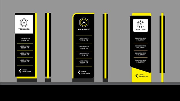 Pilon outdoor Market Signboards pack vector