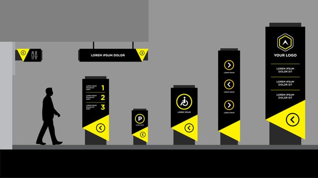 signage concept indoor outdoor for information vector
