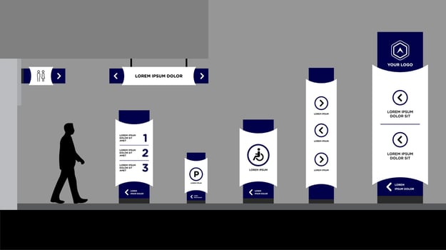 outdoor indoor signage concept corporate identity vector