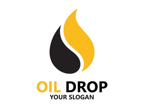Oil Drop Logo Design with Customizable Slogan vector
