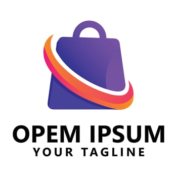 Shopping Bag Logo with Gradient Colors vector