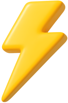 a yellow lightning bolt icon on transparent background png