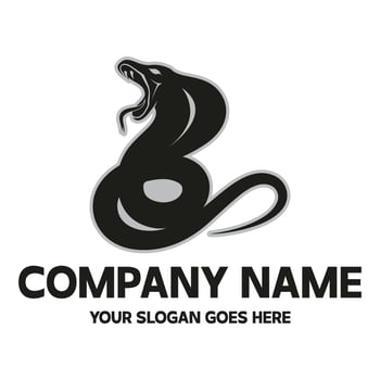 a black and white snake logo design vector