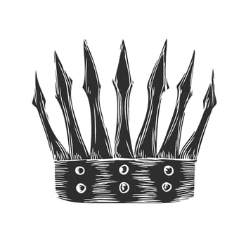 Spiked Crown Silhouette Illustration. Symbol Of Power And Authority Isolated Illustration vector