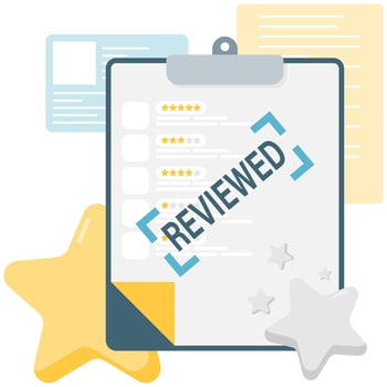 checklist with review stamp vector