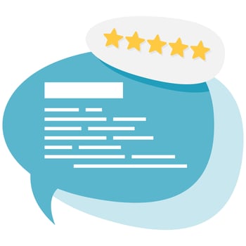 speech bubble with rating vector