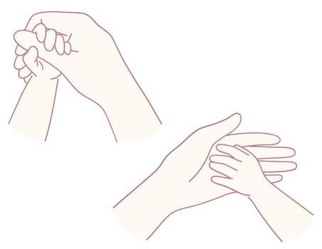 A Deep Symbolic Connection Between the Hands of Parents and Their Beloved Children vector
