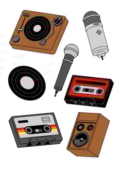 Set Illustration Of Music Instrument vector