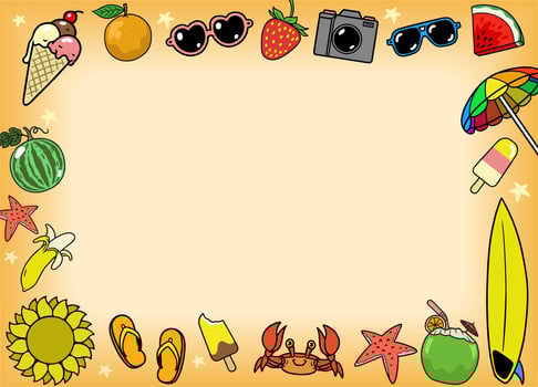 Summer Background Design with Summer Object in Retro Style vector