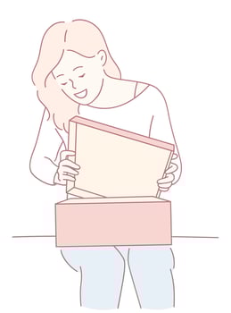 A Joyful and Exciting Unboxing Experience with a Delightful Package Awaiting You vector