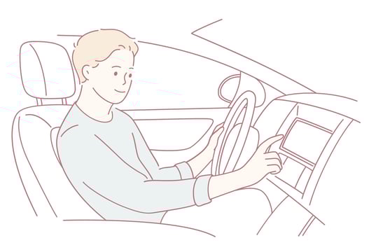 The Drivers Interaction with Advanced InCar Technology Display for a Safer Driving Experience vector