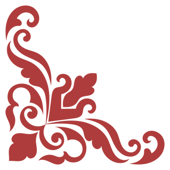 Vintage corner, red corner line for card making, graphic element, transparent background png