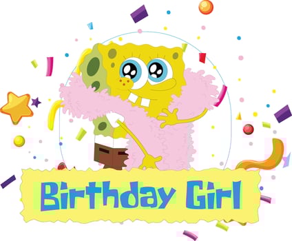 Cute Birthday Girl Spongebob vector