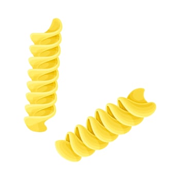 Fusilli dry pasta. Italian restaurant menu design illustration vector