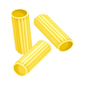 Tortiglioni dry pasta. Italian restaurant menu design illustration vector