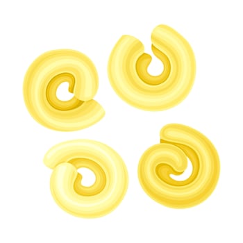 Creste de Gallo dry pasta. Italian restaurant menu design illustration vector