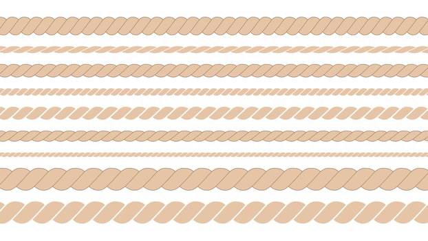 Rope of different thickness net vector