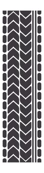 Seamless vertically repeating pattern of a dark tire track with chevron and dotted patterns, ideal for backgrounds, textures, and automotive themed designs vector