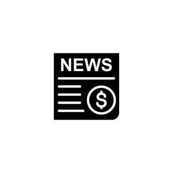 Simple icon depicting financial news. Black and white design. vector