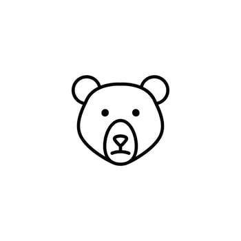 Simple line art icon of a cute bear face. Perfect for logos and illustrations. vector