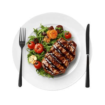 Beef Steak With Salad Plate Transparent Background png