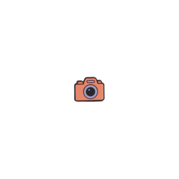 Orange camera icon with simple design is centered on transparency background, symbolizing photography and creativity. minimalistic style adds modern touch png