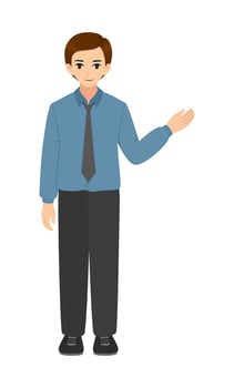 Business man profession cartoon presenting vector