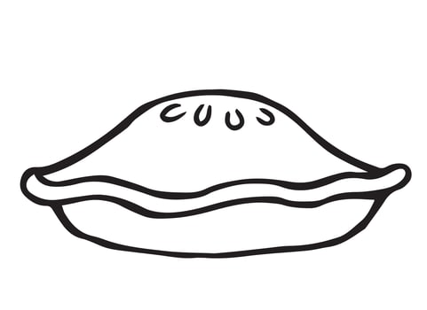 homemade thanksgiving pie doodle drawing vector