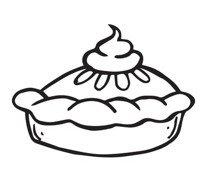 homemade thanksgiving pie. cute doodle illustration vector