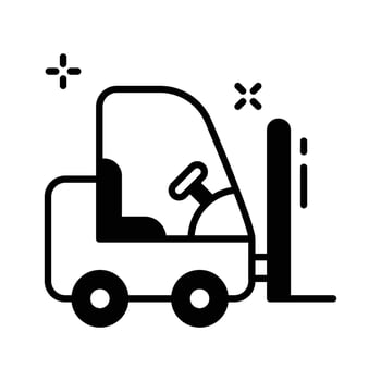 A modern glyph icon of forklift lifting. vector