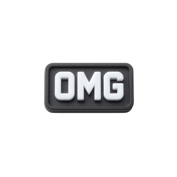 Black rectangular sign with bold white letters spelling OMG conveys surprise or excitement. 3D design adds modern touch, making it suitable for digital communication or social media png