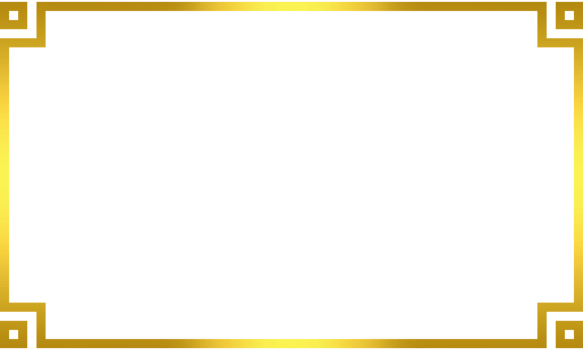 Elegant thin gold rectangular frame for decoration and design png