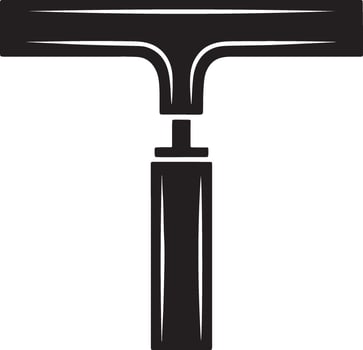 Black and white icon of a window cleaning squeegee tool for cleaning windows and glass surfaces vector