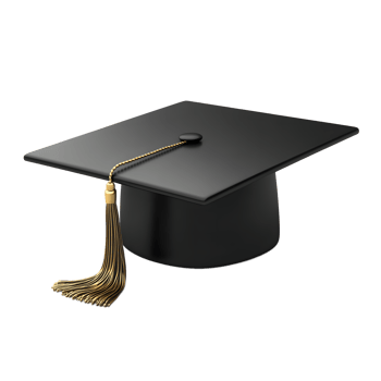 Elegant 3D Graduation Cap with Gold Tassel png