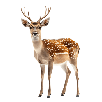Detailed Illustration of a Spotted Deer with Antlers png