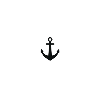 Simple black anchor icon is centered on transparency background, symbolizing stability and maritime themes. minimalist design conveys sense of calm and strength png
