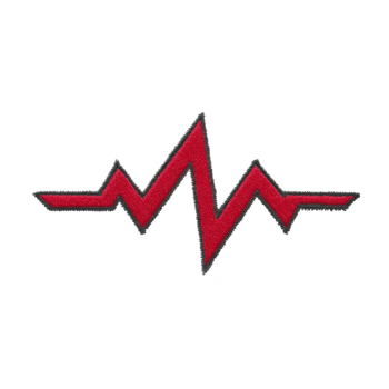 Red zigzag line resembling heartbeat or pulse symbol on transparency background, conveying energy and vitality. design is simple and bold, with modern aesthetic png