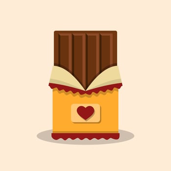 Dark Chocolate with Flat design style vector