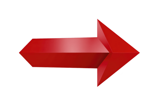 A bold red 3d arrow pointing to right, symbolizing direction and movement. arrow vibrant color and sleek design make it ideal for use in presentations or graphic design projects png
