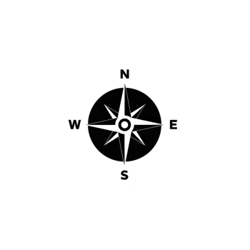 Black and white compass rose with cardinal directions N E S W and intermediate directions NE SE SW NW is depicted simple classic design. compass is centered with circular outline.compass rose png