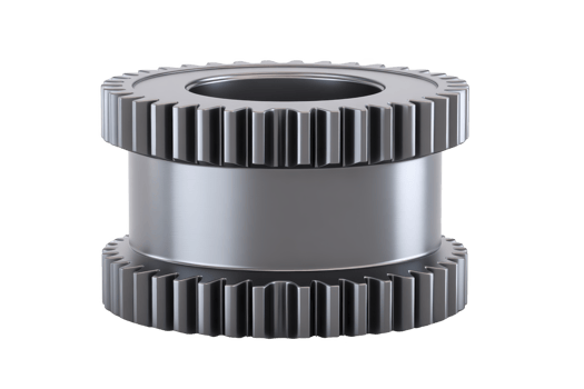 A metallic gear with interlocking teeth is displayed, showcasing its industrial design and functionality. gear cylindrical shape and precise engineering highlight its use in machinery png
