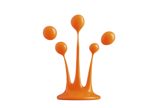 Vibrant splash of orange paint creates artistic and dynamic shape against transparency background, capturing motion and energy png