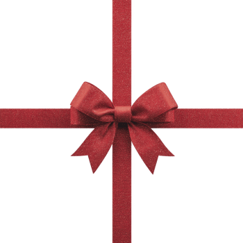 A red ribbon with bow is elegantly tied cross pattern, perfect for gift wrapping and adding festive touch to presents. vibrant color and neat arrangement evoke sense of celebration and anticipation png