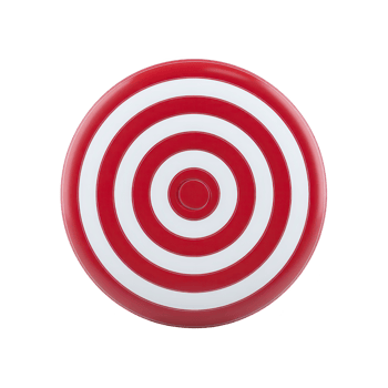 Red and white circular target with concentric rings is centered on plain background, creating bold and striking visual png