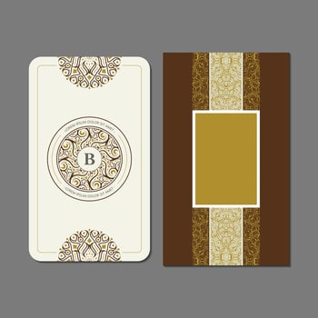 Elegant Ornamental Card Template with Letter Initial Branding and Classic Design vector