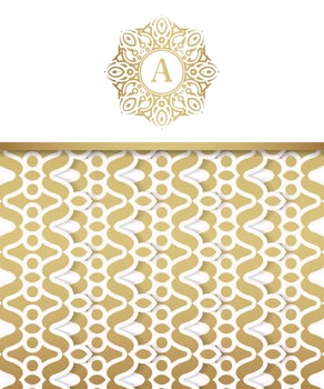 Decorative Gold and White Geometric Pattern with Initial Letter Logo vector