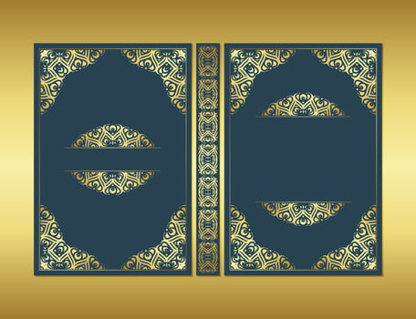 Luxury gold ornamental floral book cover design vector