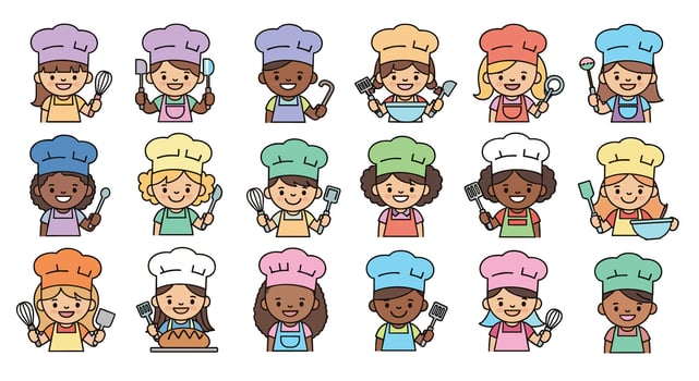 Celebrating Diversity Culinary Talents A Group of Child Chefs from Around the World vector